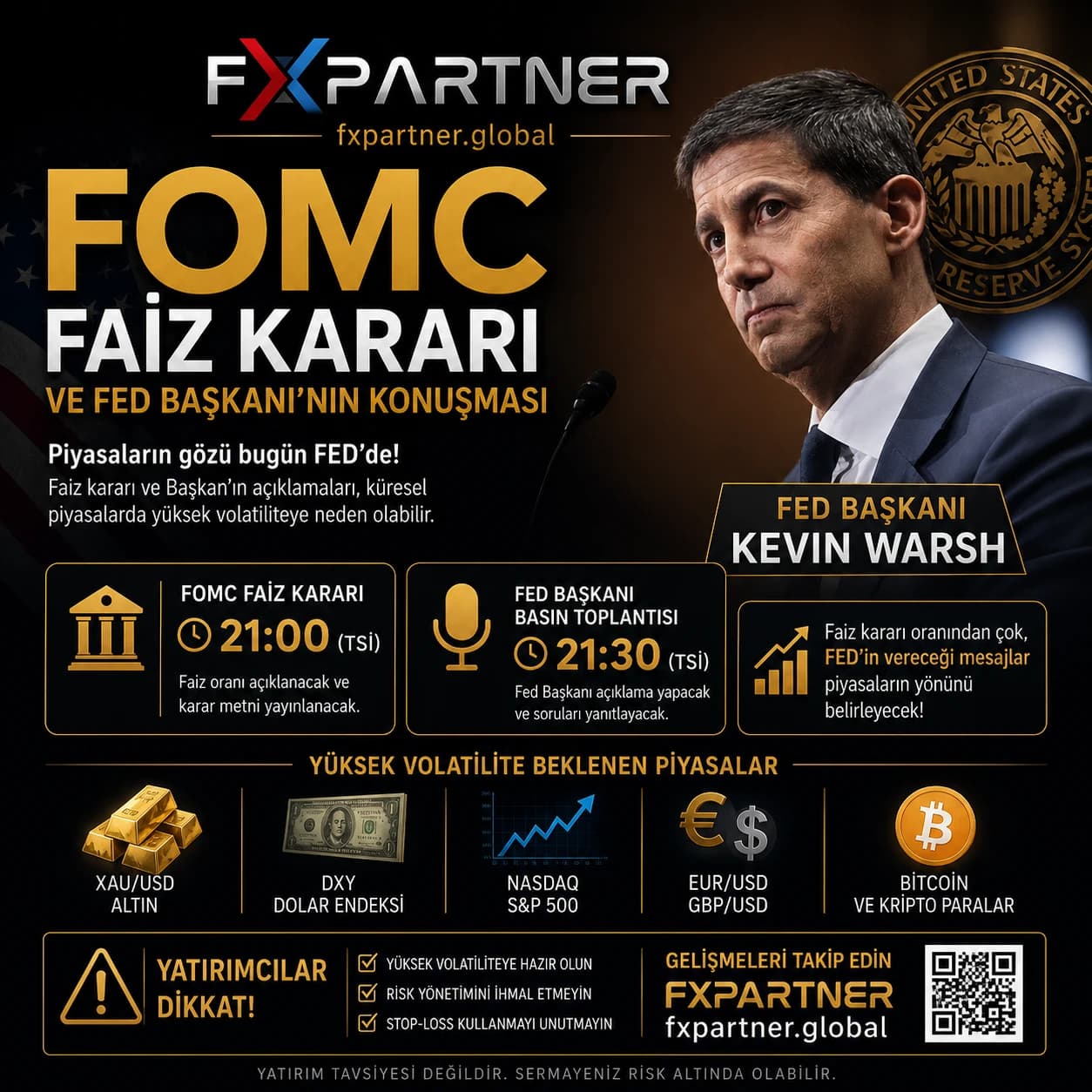 FOMC Faiz Kararı ve FED Başkanı'nın Konuşması: Bugün Piyasaları Neler Bekliyor?